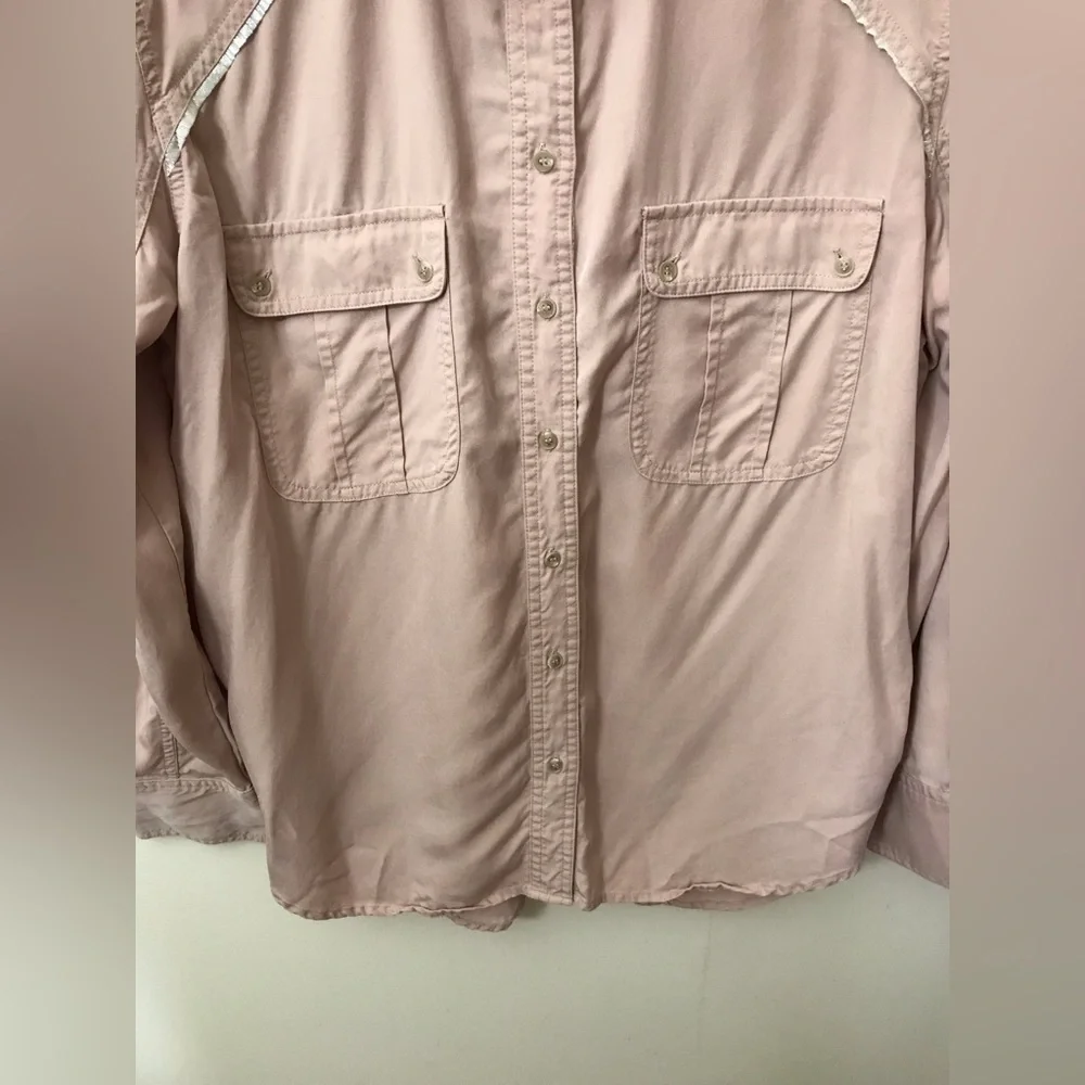 Free People Womens Tencel Soft Lightweight Long Sleeve Button Down Shirt Size S
